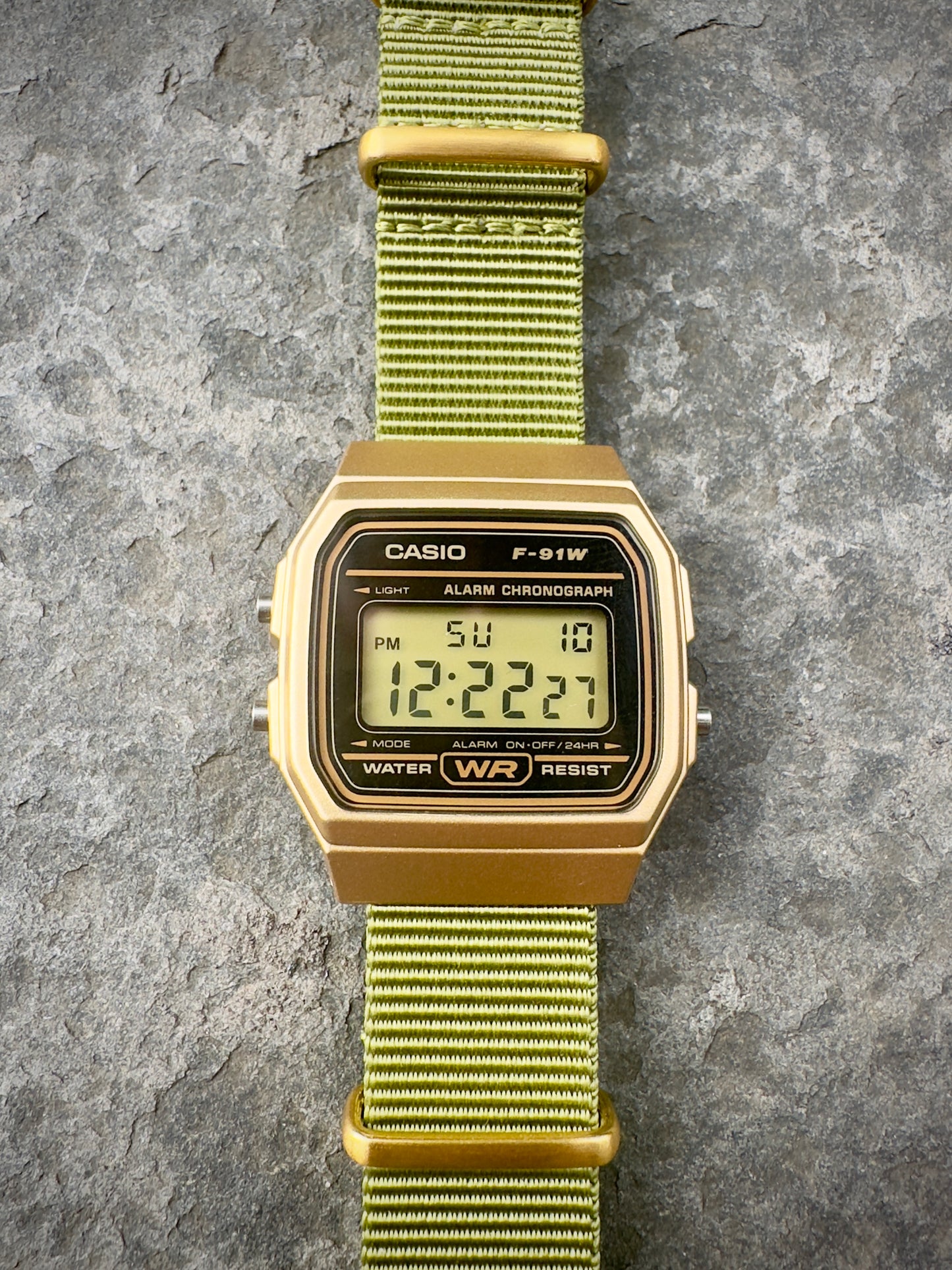 Custom Gold f91W on Moss Green Strap