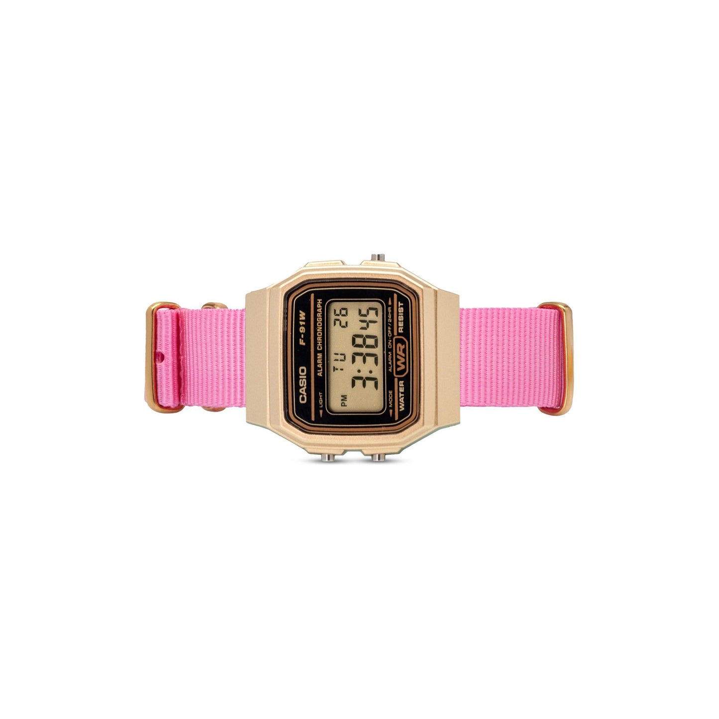 Pastel Pink Watch Strap with Brushed Gold Hardware - 18mm