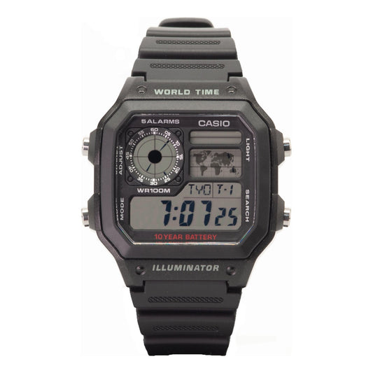 Black Casio World Timer - AE1200WH-1A