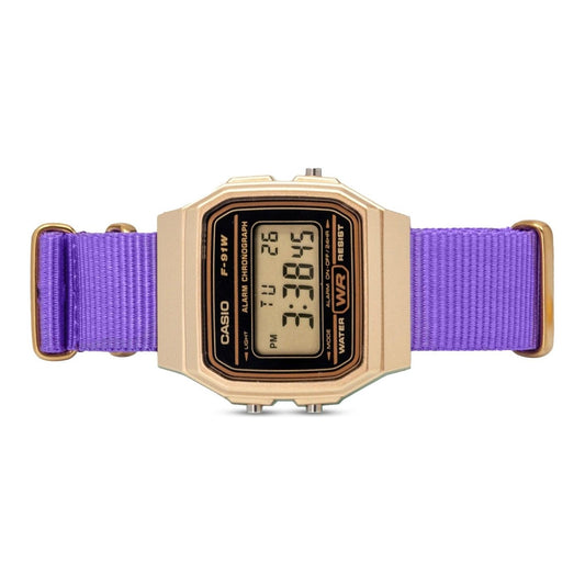 Custom Gold f91W on Purple Strap