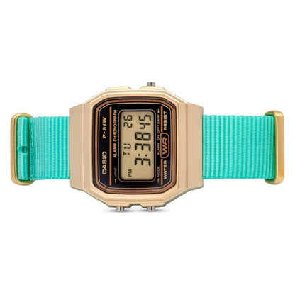 Custom Gold f91W on Teal Strap