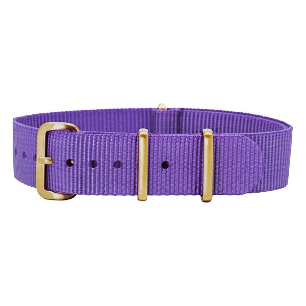 Pastel Purple Watch Strap with Brushed Gold Hardware - 18mm