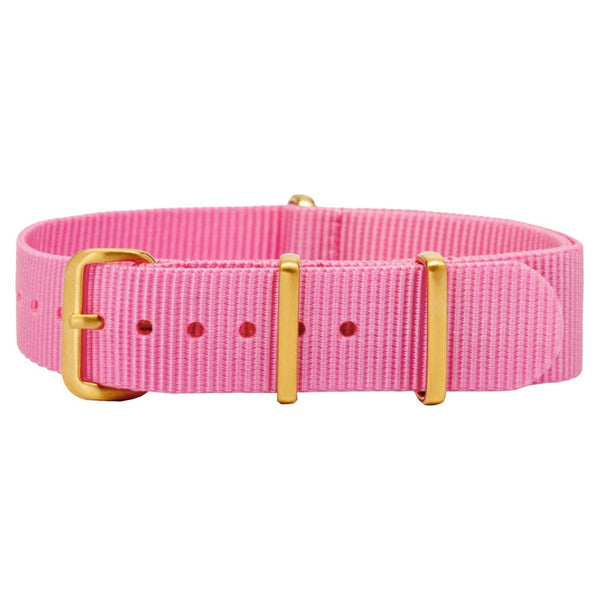 Pastel Pink Watch Strap with Brushed Gold Hardware - 18mm