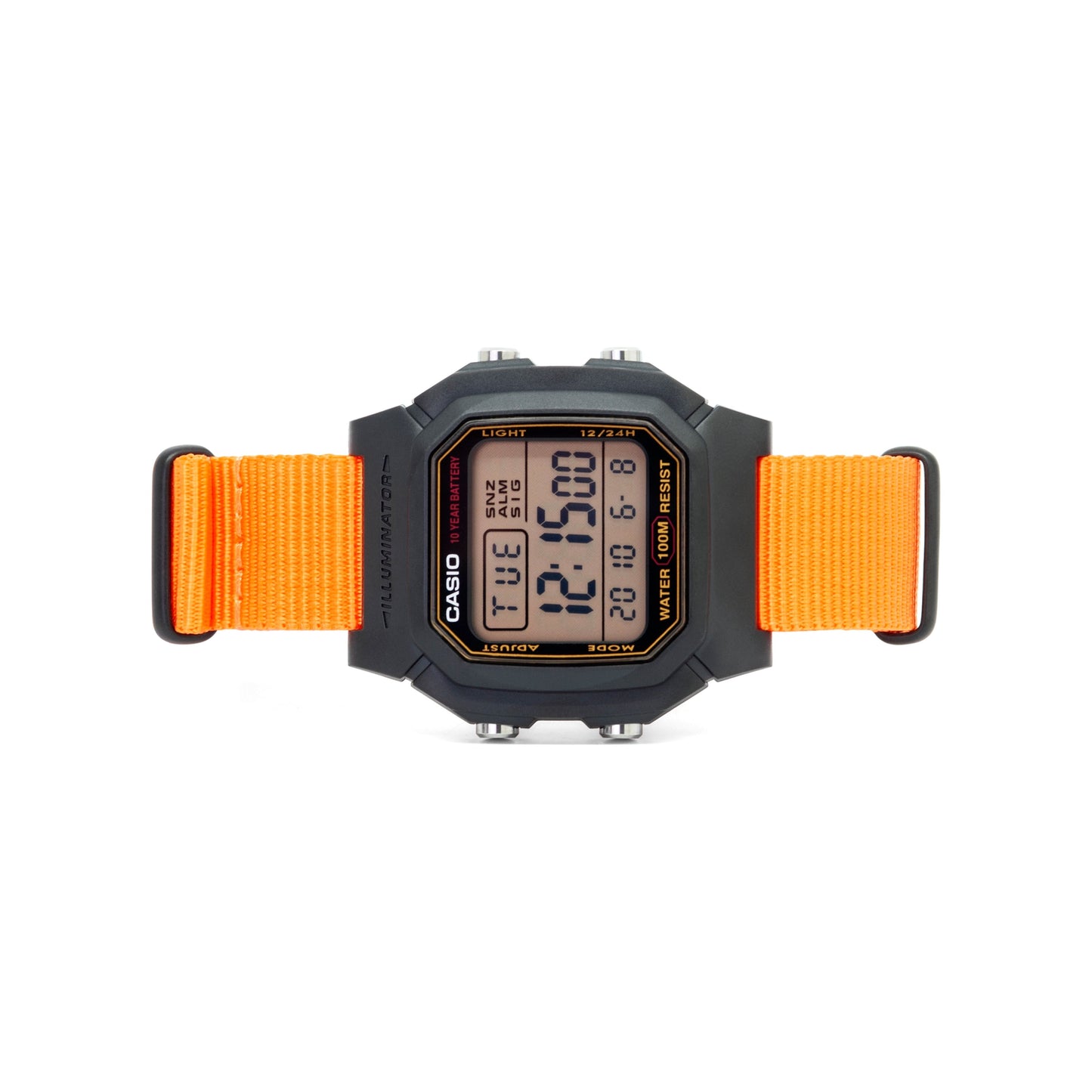 Orange Watch Strap with Black Hardware - 18mm