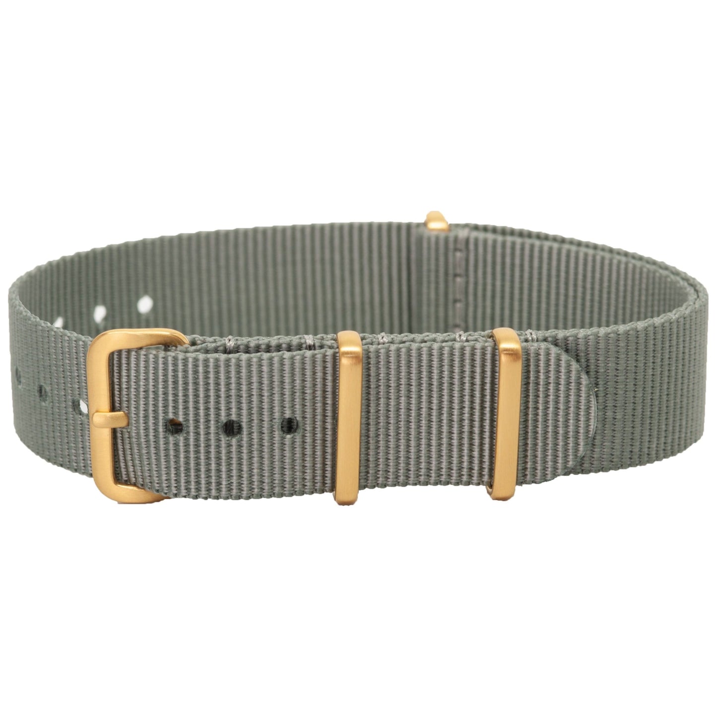 Grey Watch Strap with Brushed Gold Hardware - 18mm