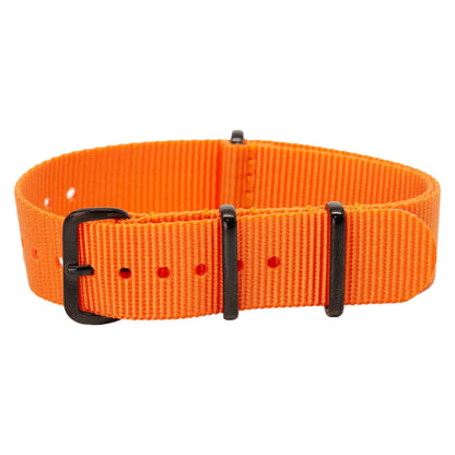 Orange Watch Strap with Black Hardware - 18mm