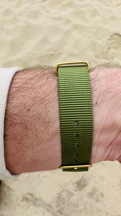 Custom Gold f91W on Moss Green Strap