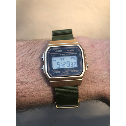 Custom Gold f91W on Green Strap