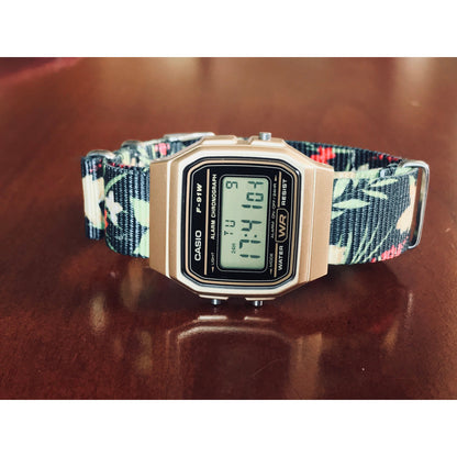 Custom Casio f91W on Floral  Strap