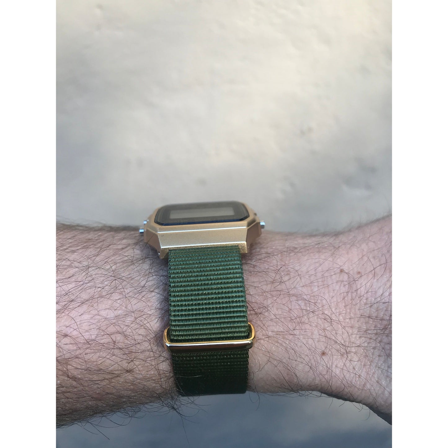 Custom Gold f91W on Green Strap