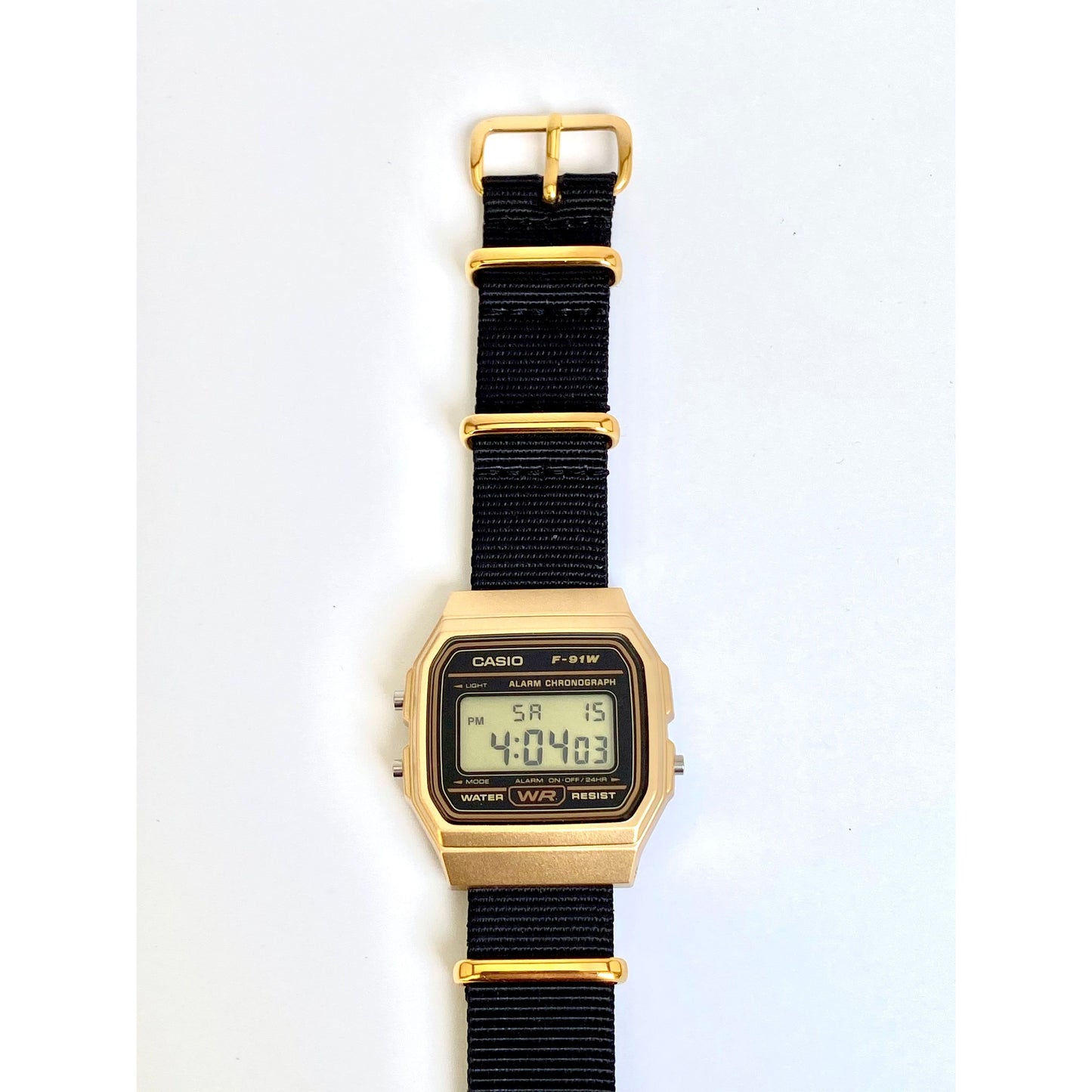 Custom Gold f91W on Black Strap