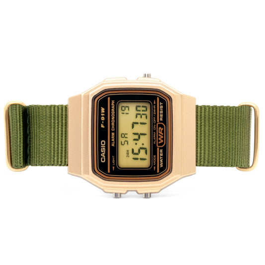 Custom Gold f91W on Green Strap