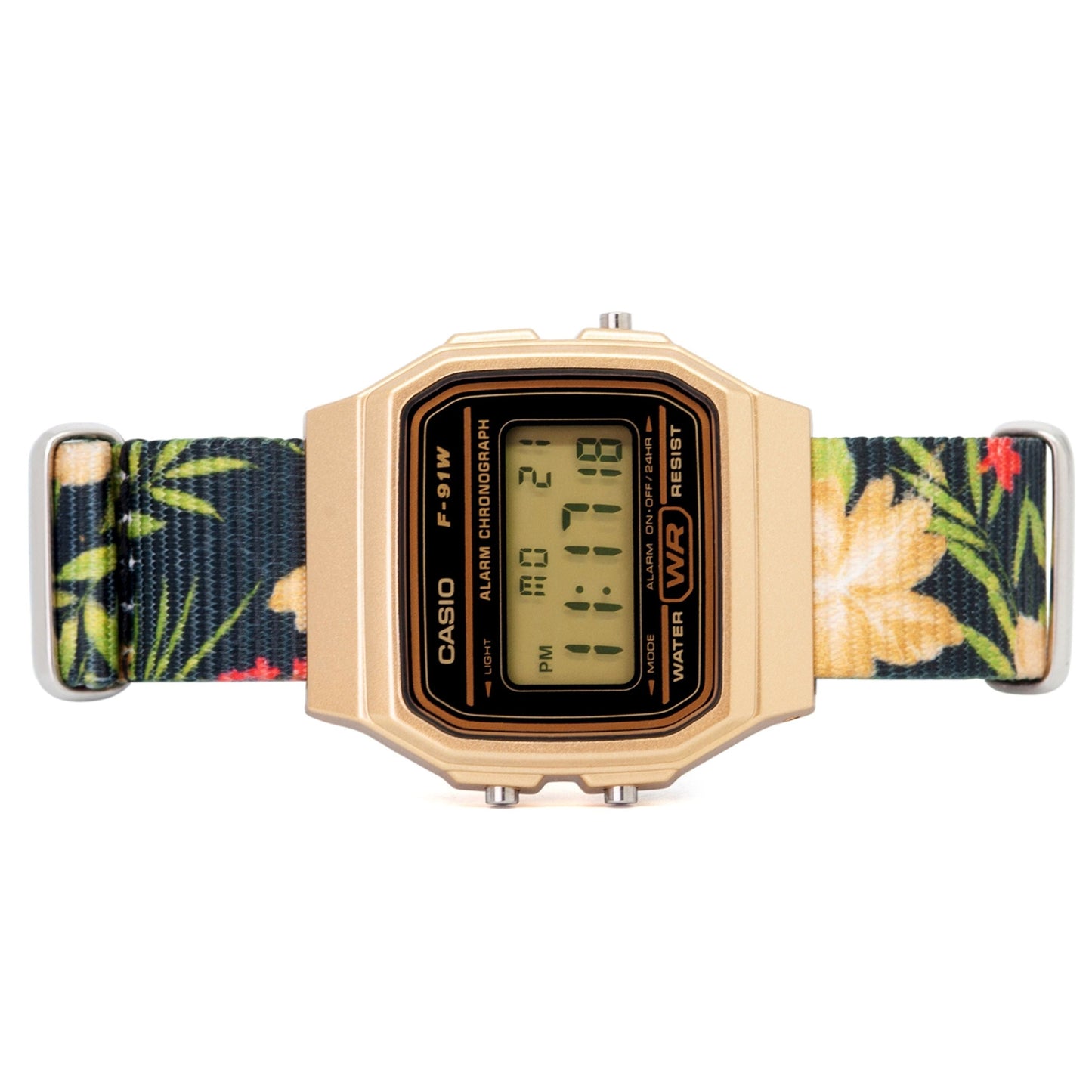 Custom Casio f91W on Floral  Strap