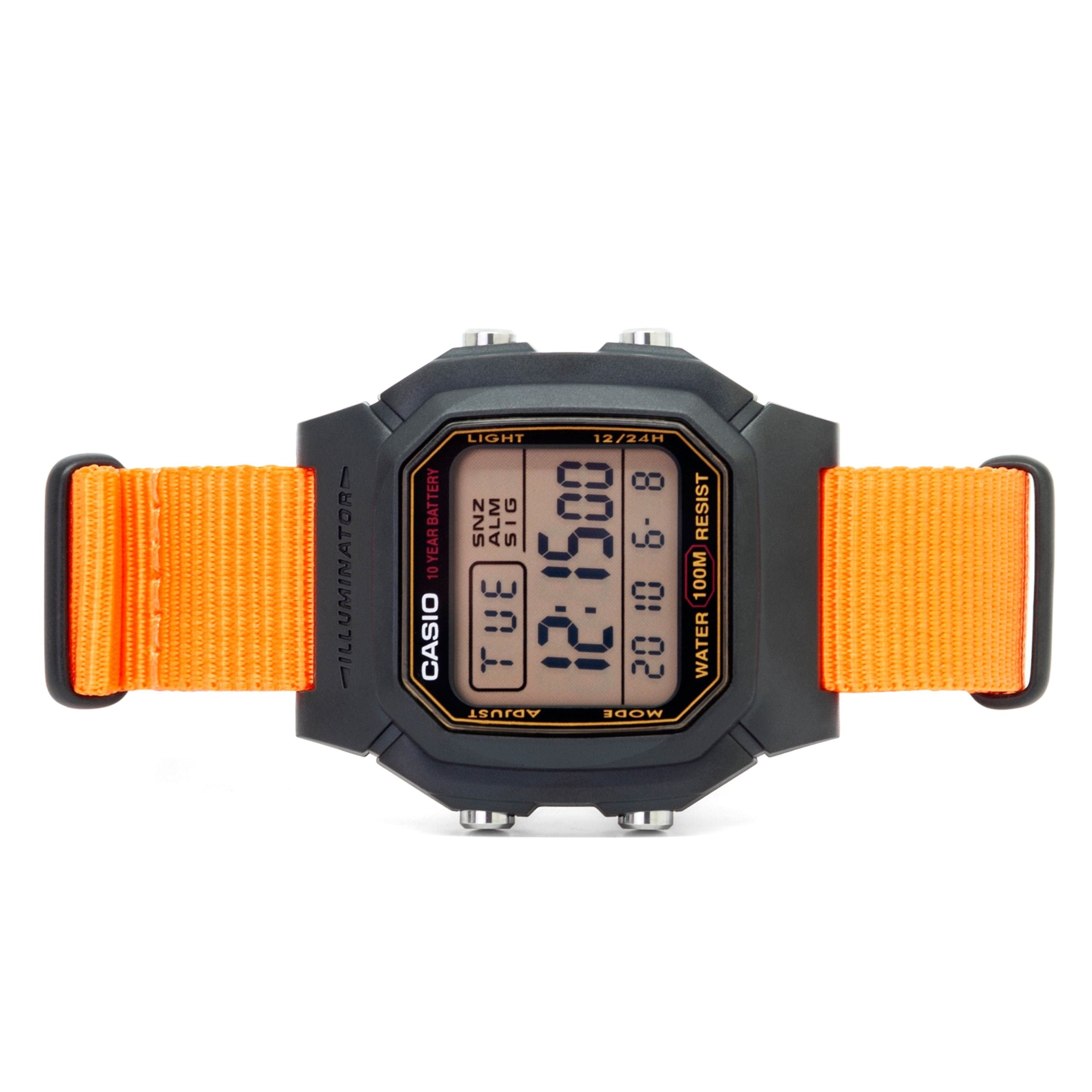 Casio watch orange strap online