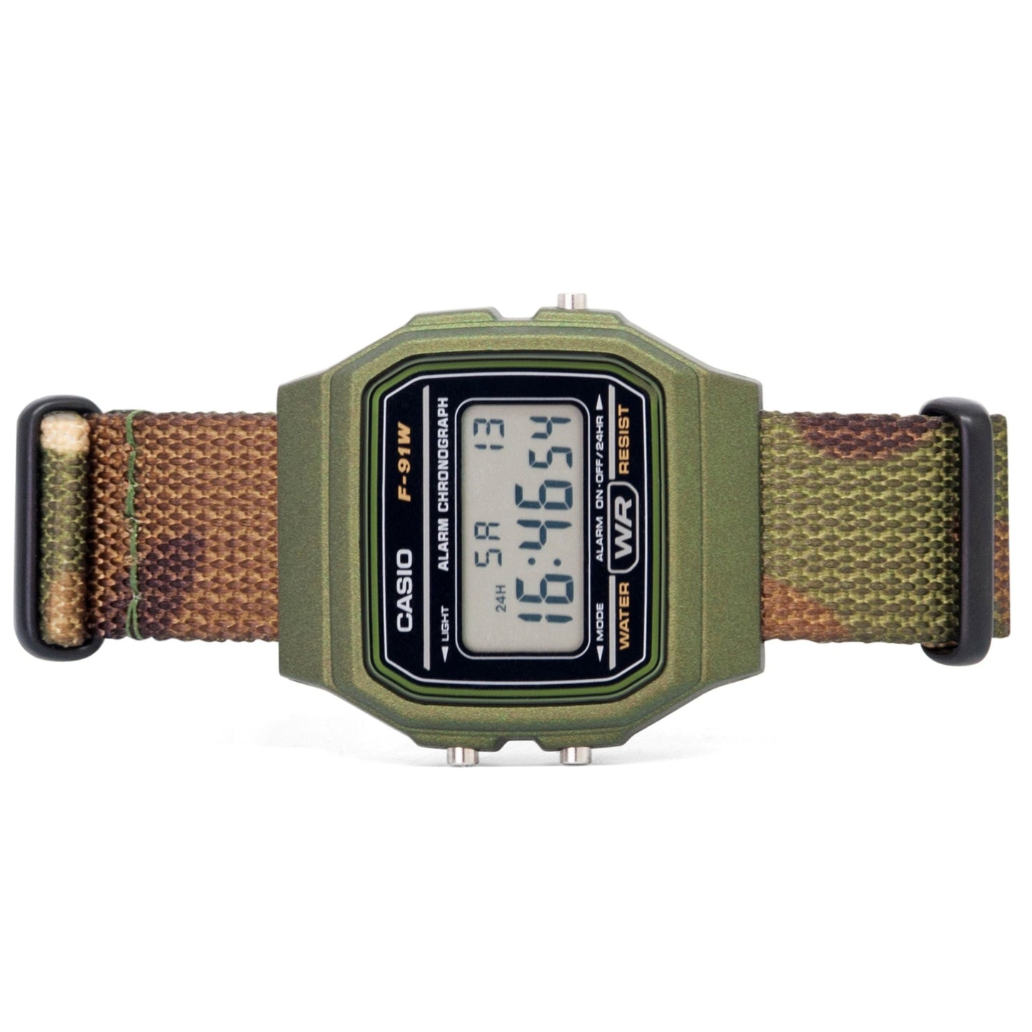 Green Casio f91W with Camo  Strap